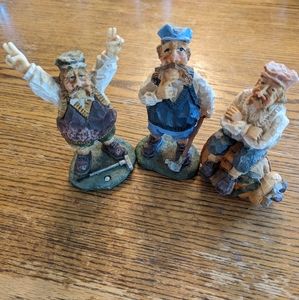 K’s collection Scottish Golfer Figurine Vintage Set Of 3